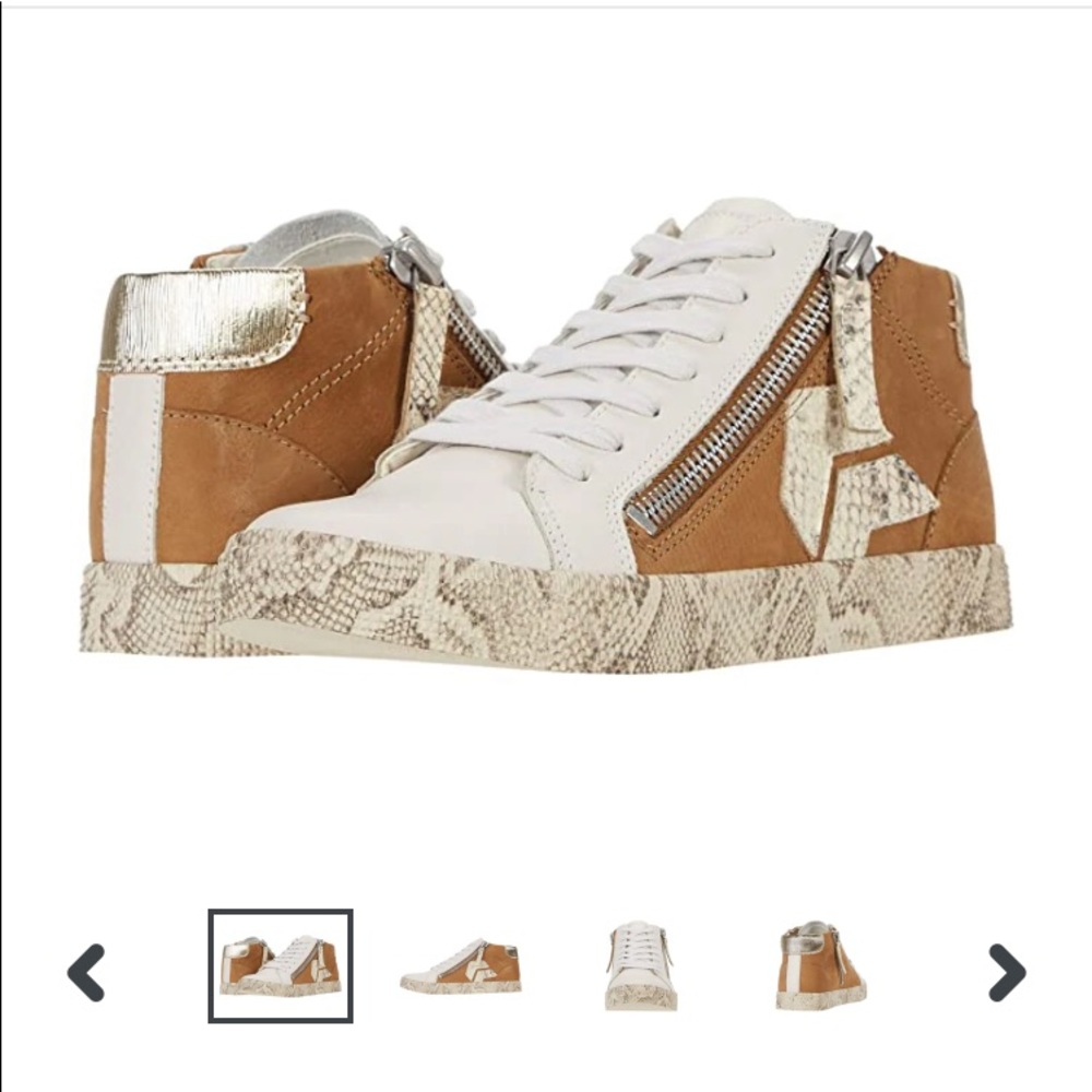 Dolce Vita Zonya leather snakeskin trim sneakers shoes 6 NWOT